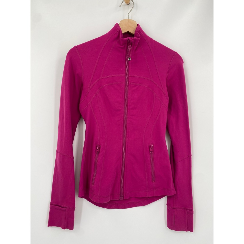 Lululemon Define Jacket Women 4 Pink Full Zip Thumbholes